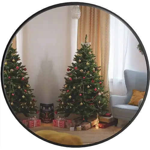 Black Alloy 16" Round Bathroom Mirror