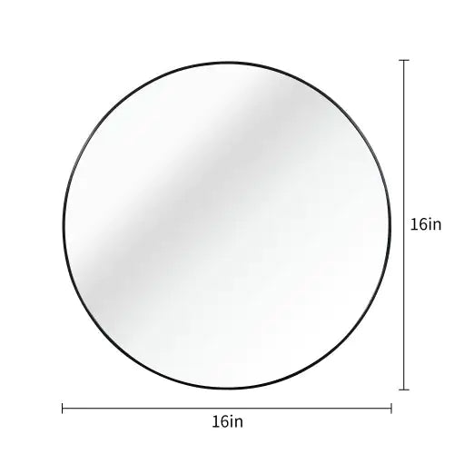 Black Alloy 16" Round Bathroom Mirror