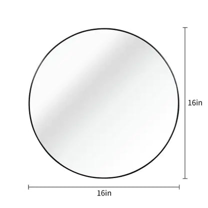 Black Alloy 16" Round Bathroom Mirror